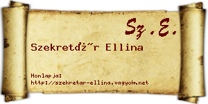 Szekretár Ellina névjegykártya